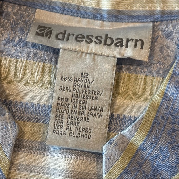 VINTAGE DRESS BARN Sleeveless Asian Inspired Sleeveless Tunic Blue & Yellow Sz12 - Picture 9 of 9